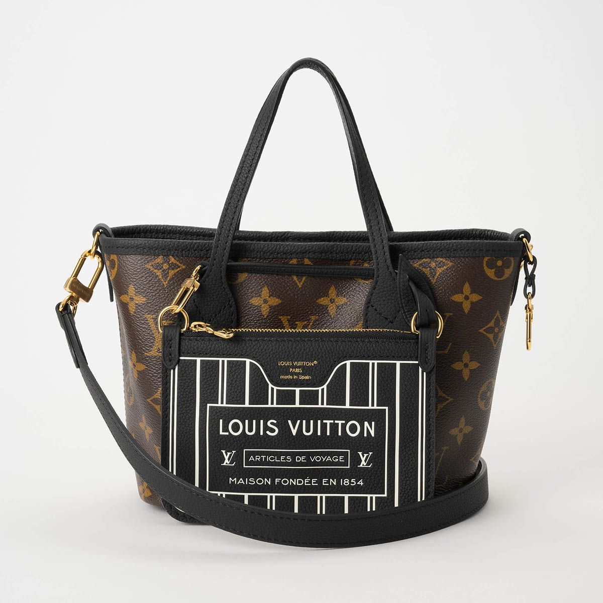 新品 ルイヴィトン Louis Vuitton ショルダーバッグ ネヴァーフル・インサイドアウト BB ブラック/ブラウン 212,100円