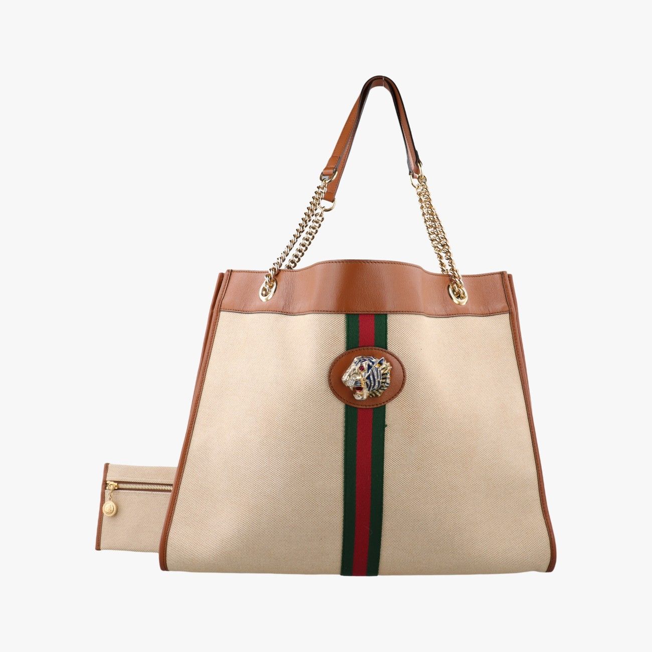 グッチGucciラジャ ベージュ × ブラウン レザー×キャンバス 537219 H028698765