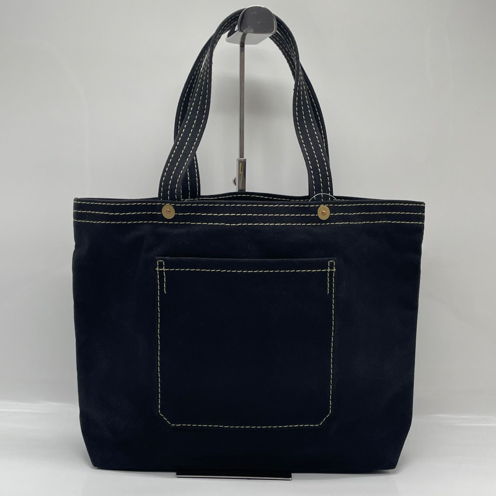 BN10095□一澤信三郎帆布 キャンバス トートバッグ 手さげ ブラック