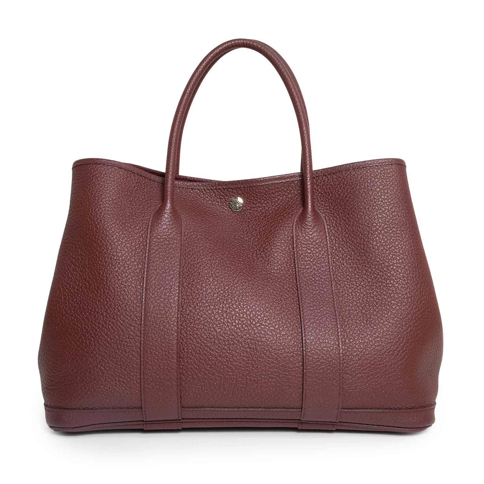 HERMES エルメス ガーデンパーティ 36 PM ヴァッシュカントリー ボルドー A刻印 ハンドバッグ レザー シルバー金具 HERMES（美品）