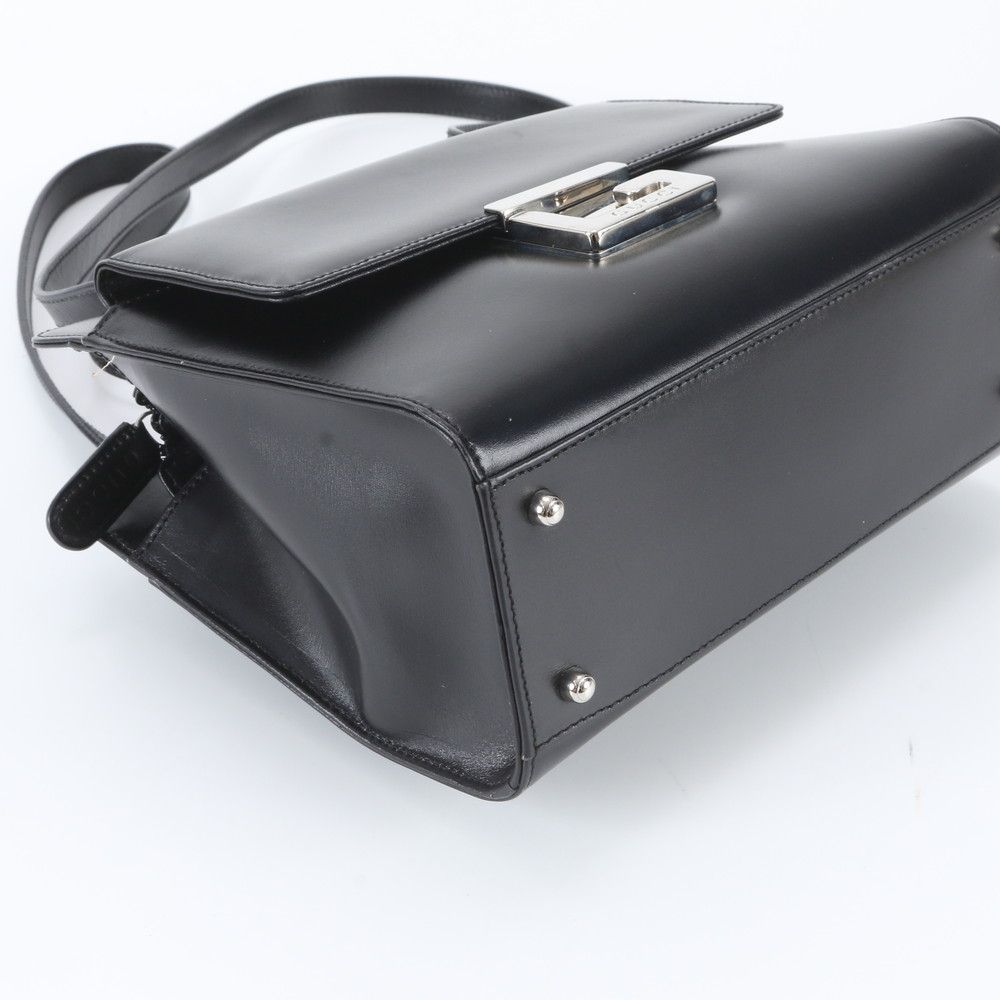 美品 グッチ 007 2023 0267 レザー ショルダーバッグ 肩掛け ハンド 本革 ブラック 黒 ブランド レディース UWM EQ5-8【中古】