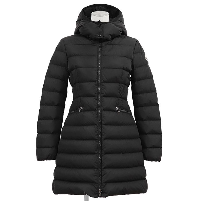 【美品】MONCLER モンクレール ダウンコート サイズ 12anni キッズ CHARPAL シャーパル 2019年モデル ロゴワッペン ウエストシェイプ レディース着用可 アウター ブラック 黒 ルーマニア製