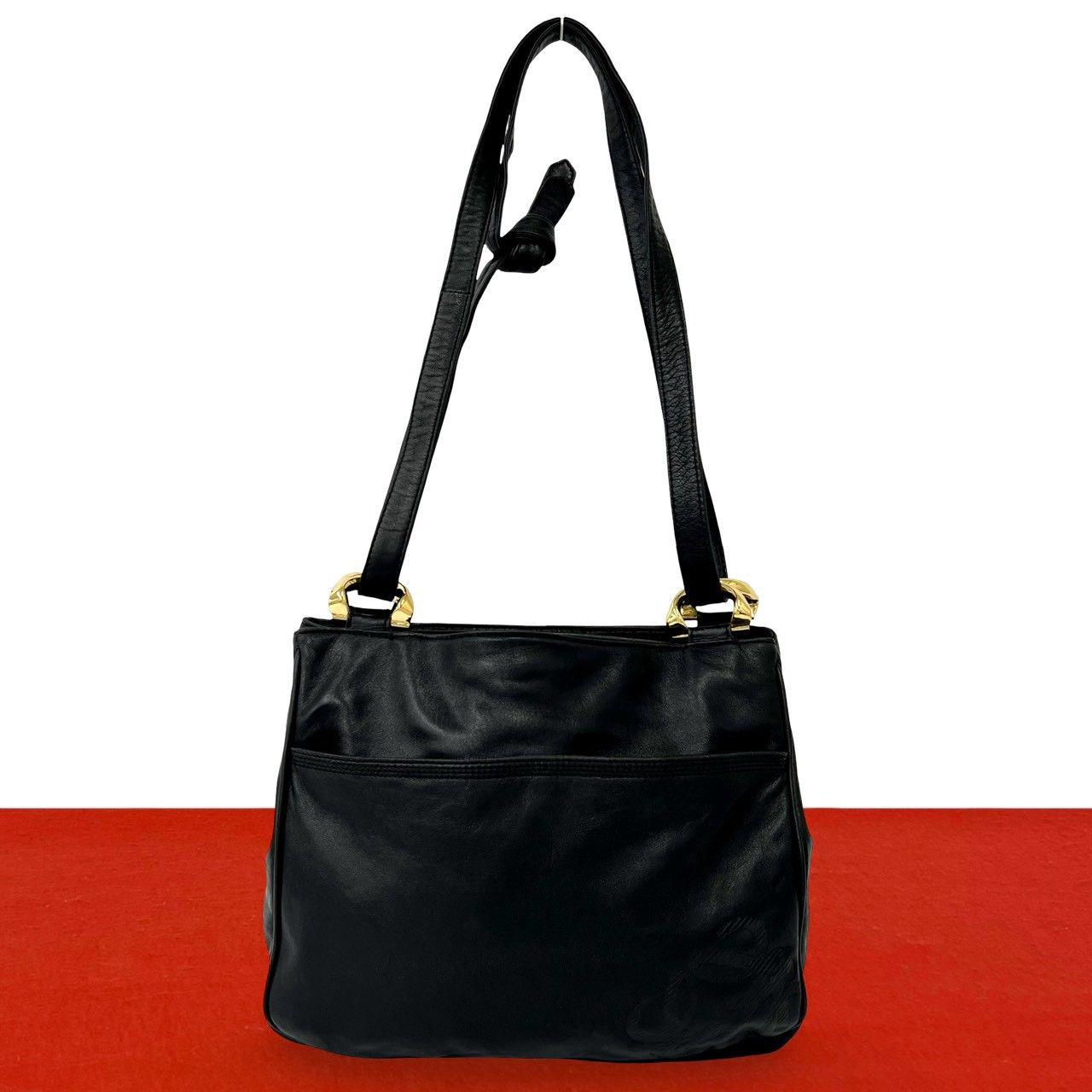 極 美品 LOEWE ロエベ ヴィンテージ アナグラム ロゴ ナッパレザー 