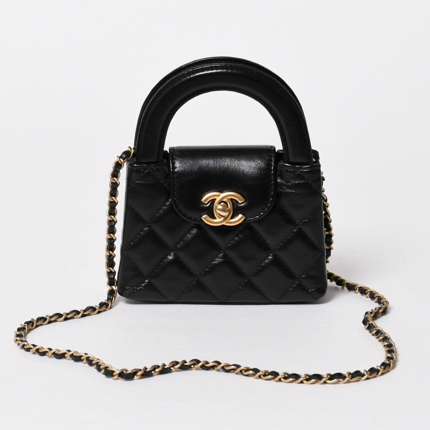 新品同様 CHANEL シャネル ミニ ショッピングバッグ チェーンショルダーバッグ AS4416 ランダム番台 ココマーク カーフスキン 中古 4a006941