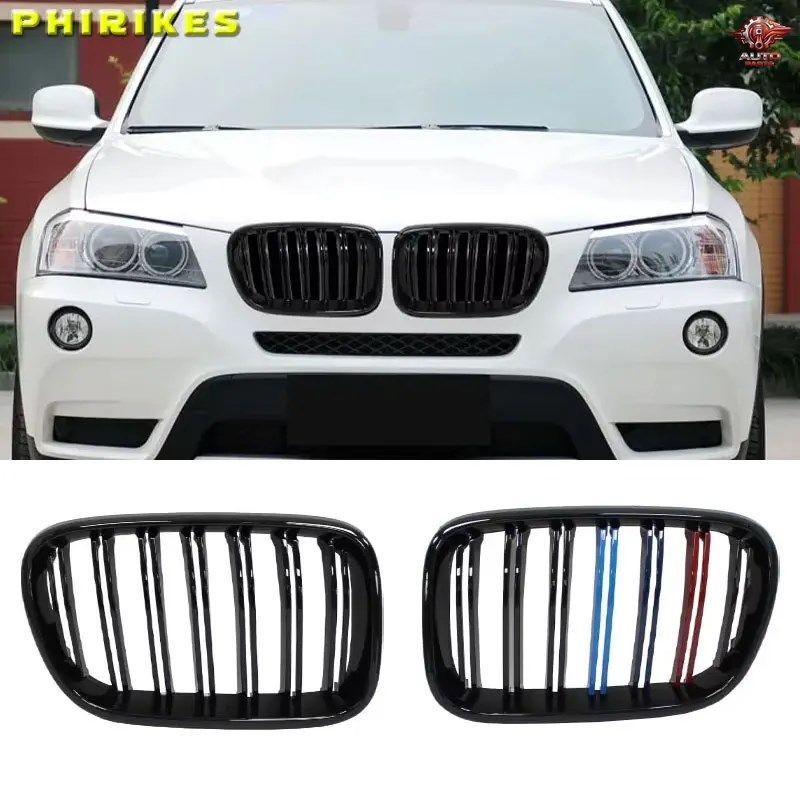 BMW X3 F25 2010-13 フロントフードキドニーグリル ABS デュアルライン対応カスタムパーツ