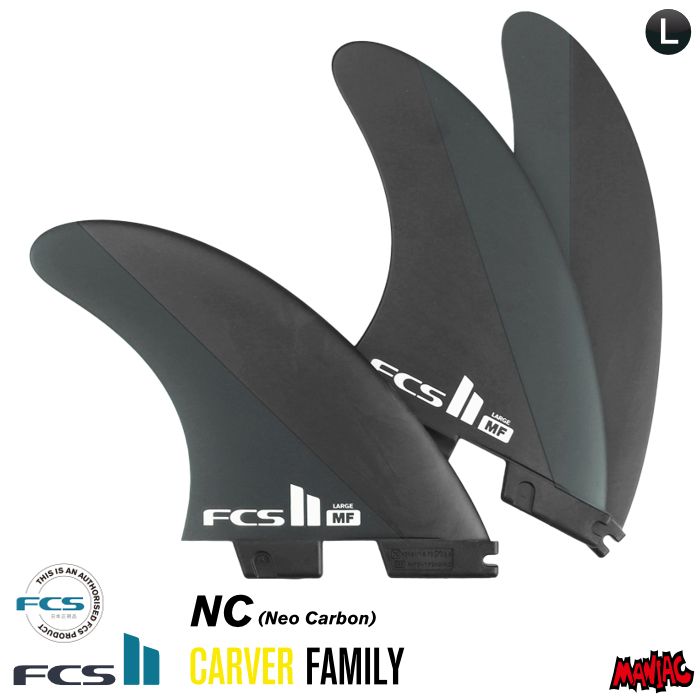 FCS2 FIN フィン トライフィン ミックファニング MF (MICK FANNING) - NC ブラック/チャコール Neo Carbon ネオカーボン Lサイズ エフシーエス2フィン ショート用 ショートボード用 サーフィン 10,626円