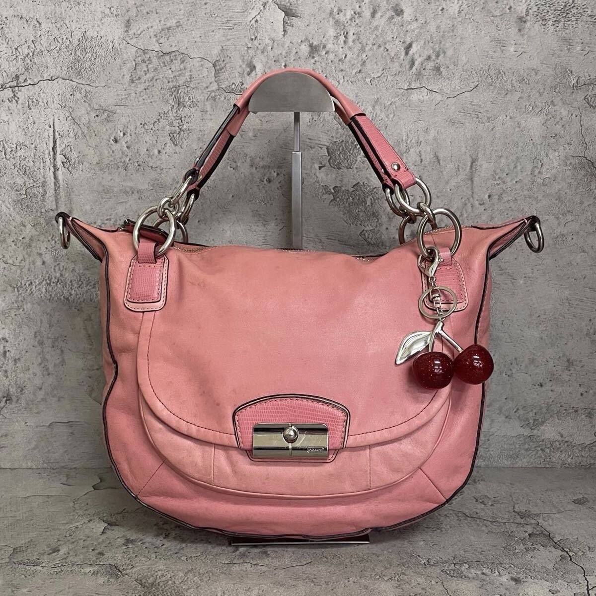 COACH Y2K Kristin Pink Leather Shoulder Bag コーチ 2way ショルダーバッグ クリスティン レザー ピンク