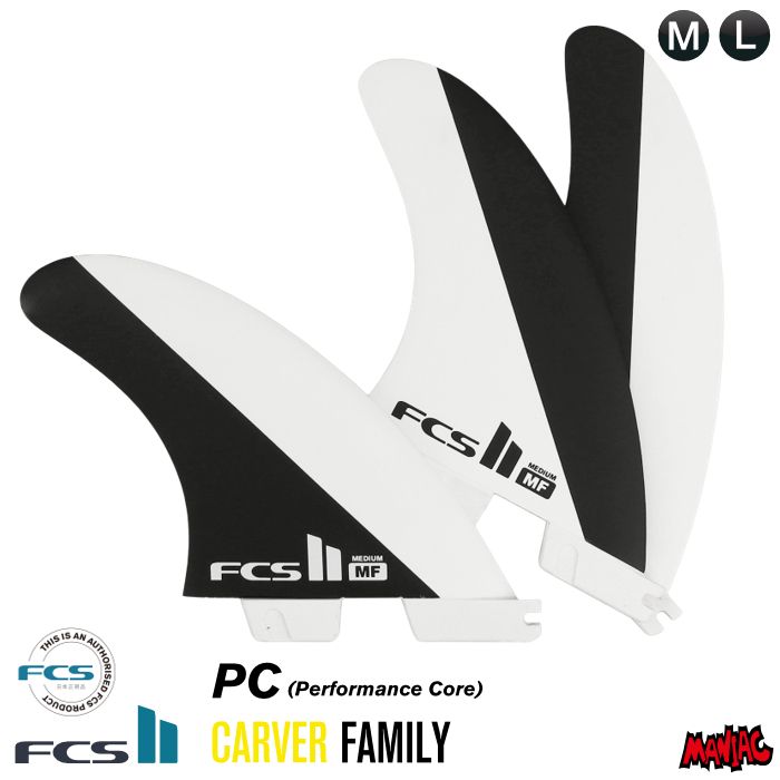 FCS2 FIN フィン トライフィン ミックファニング MF (MICK FANNING) - PC ブラック/ホワイト パフォーマンスコア Mサイズ Lサイズ エフシーエス2フィン ショート用 ショートボード用 サーフィン 14,685円