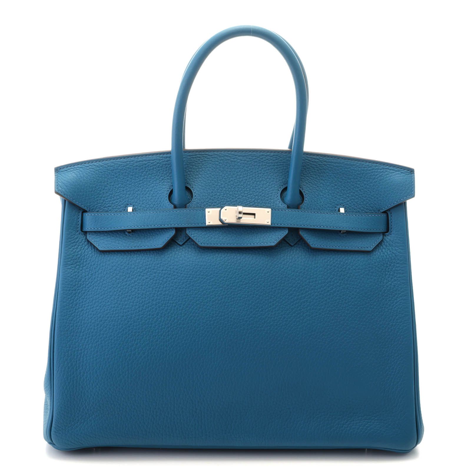 HERMES エルメス バーキン35 ブルーイズミール/SV ハンドバッグ トリヨンクレマンス ブルーイズミール/SV ユニセックス【中古】471