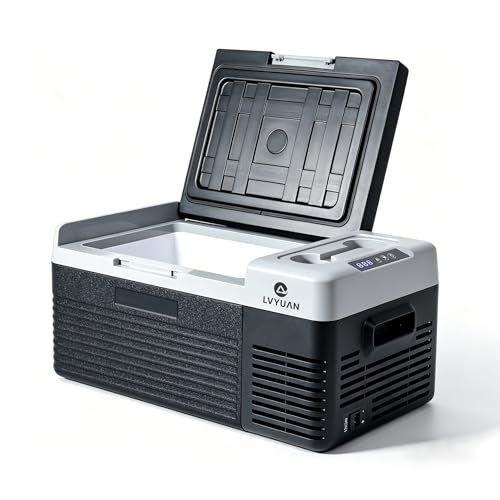 ★新品★LVYUAN(リョクエン) 車載冷蔵庫 18L 冷蔵冷凍庫 AC/DC（ 12V / 24V ）車載家庭両用 3WAY電源対応 ポータブル 冷凍庫 保冷庫 -20℃?20℃ アウトドア冷蔵庫 静音 取扱説明書付き 69faa53f