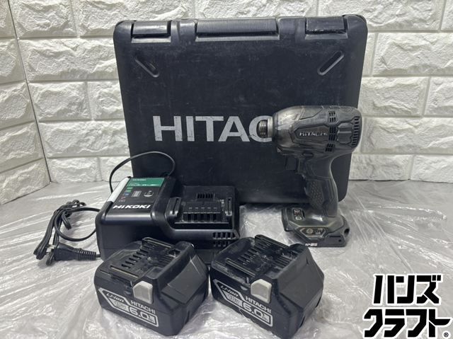 ▽【中古】日立 WH18DDL2 コードレスインパクトドライバ 18V バッテリ2個、充電器、ケース