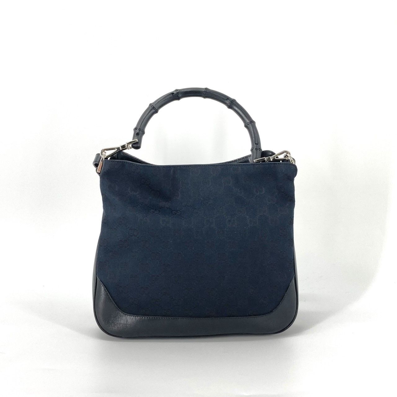 GUCCI(グッチ) バンブー GGキャンバス 2way 14095 ハンドバッグ ネイビー
