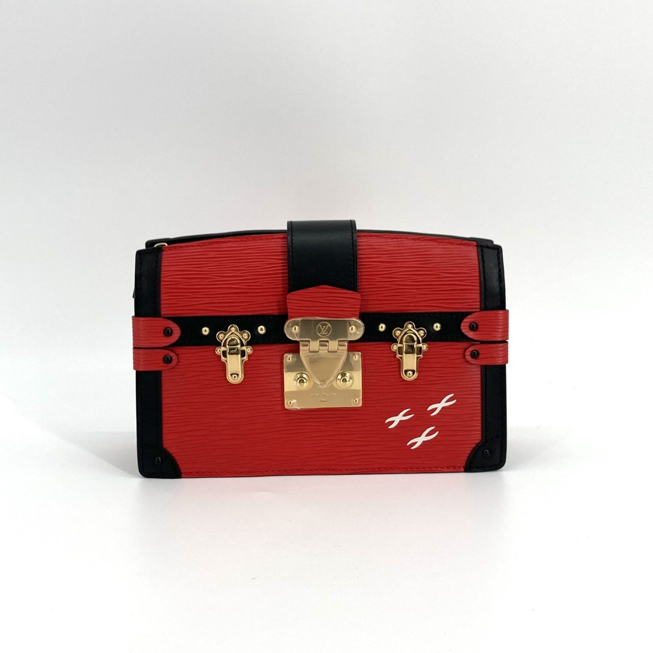LOUIS VUITTON（ルイ・ヴィトン） エピ トランク レザー チェーンストラップ 2way Sロック金具 M51697 クラッチバッグ レッド×ブラック