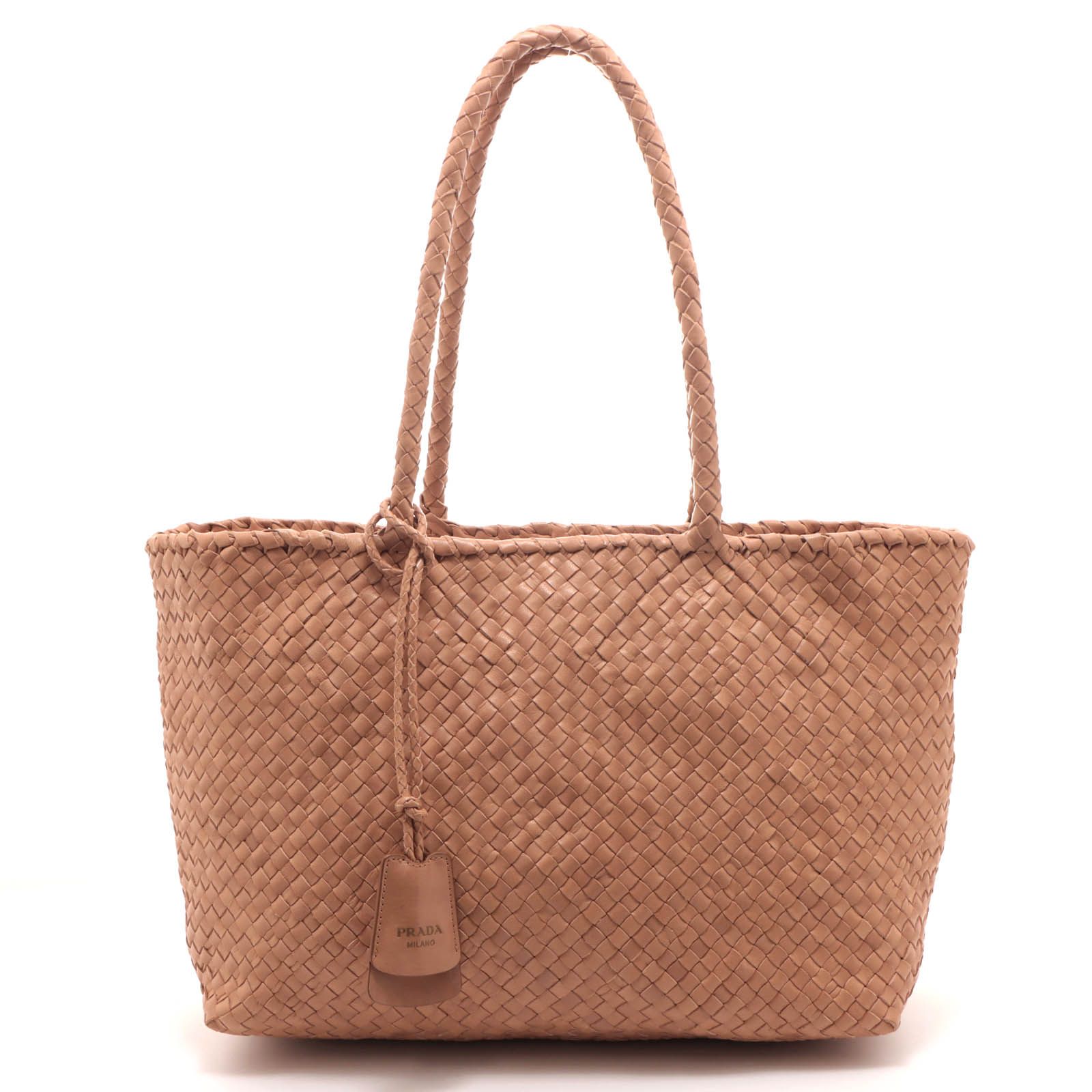 PRADA プラダ ラージトート ベージュ レザー 1BG639 トートバッグ レザー ベージュ レディース【中古】433 172,095円
