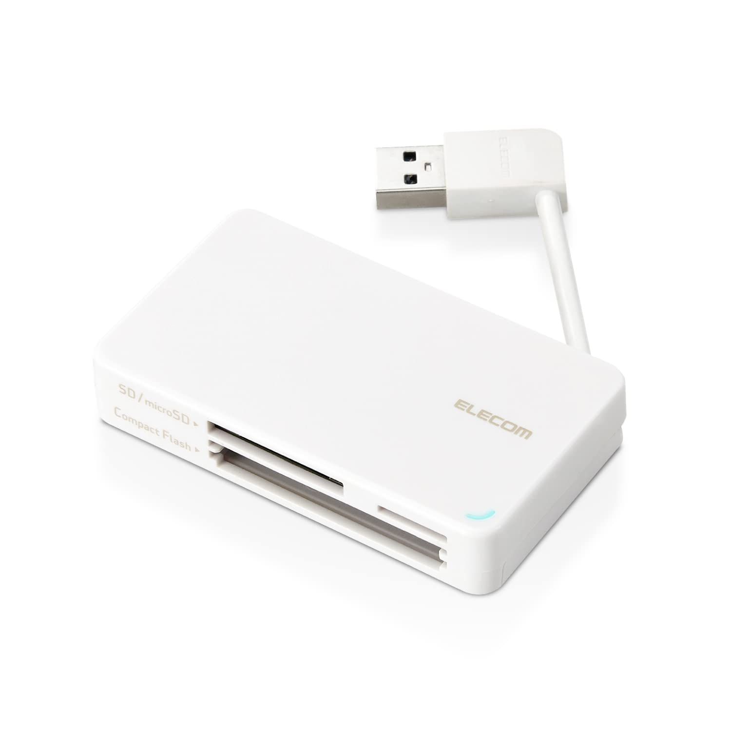 エレコム カードリーダー USB3.0対応 37+5メディア対応 ケーブル長6cm ケーブル収納 SD/microSD/CF他 ホワイト MR3-K303WH [ホワイト] [USB3.0]