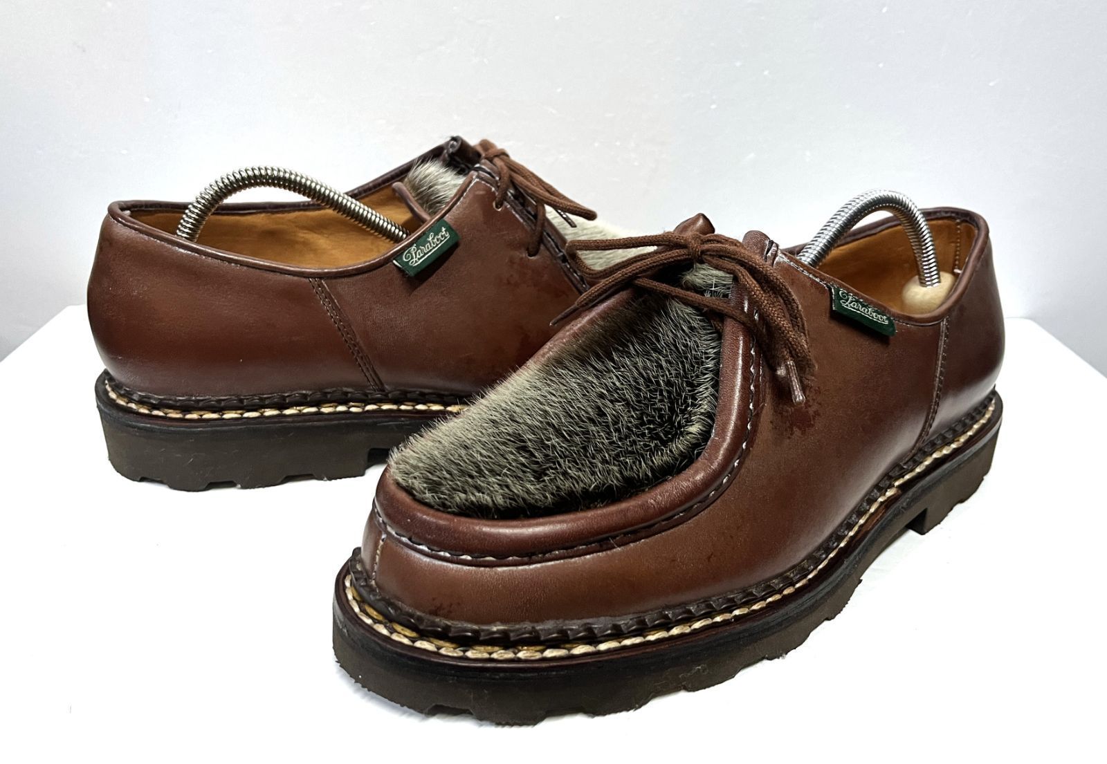 40.5(25.5cm)◆廃盤 デッドストック Paraboot｜パラブーツ ミカエル フォック チロリアンシューズ アザラシファー 革靴 KWY