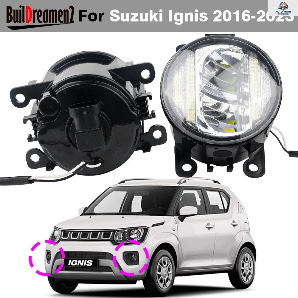 2 X 30W 車用LEDフォグランプ デイタイムランニングランプ DRLアセンブリ 8000LM 12V スズキ イグニス 2016 - 23