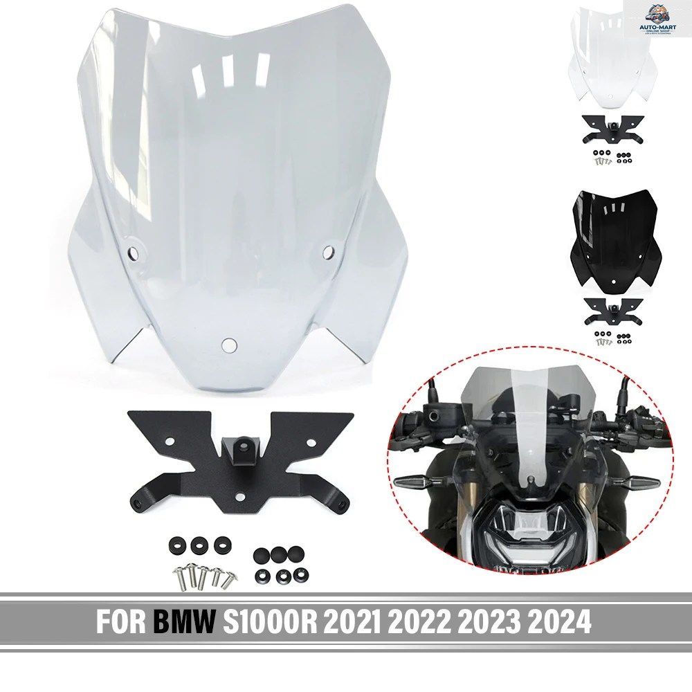 BMW S1000R S1000R 2021 - 24 用 ウインドシールド ディフレクター サンバイザー オートバイアクセサリー ブラック スモーク クリア 7,015円