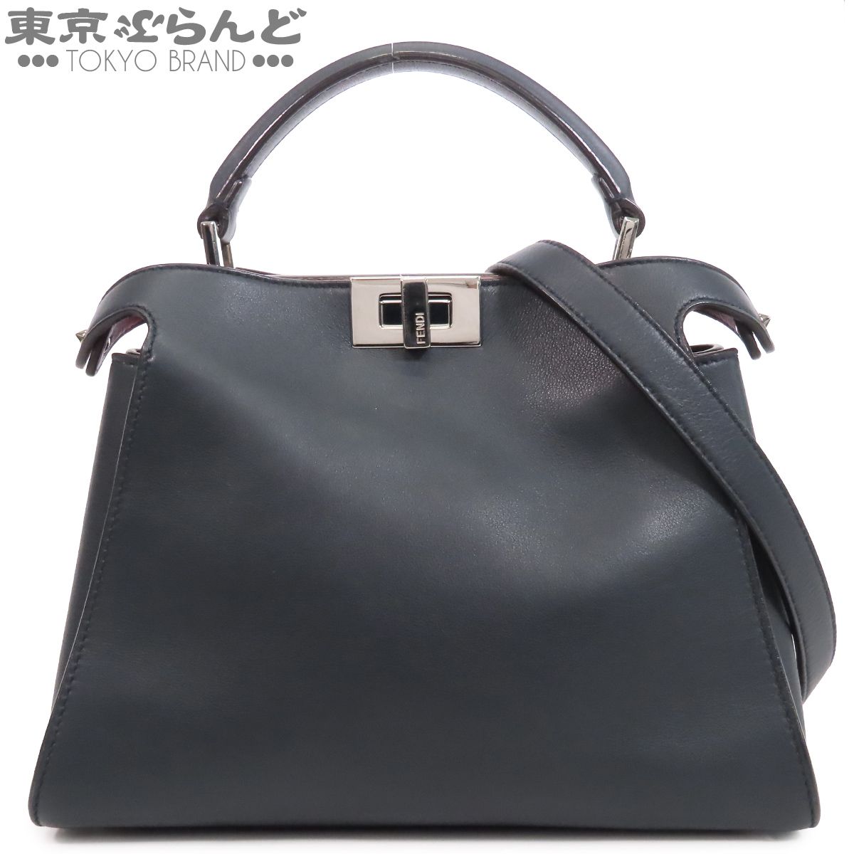 フェンディ FENDI ピーカブー ネイビー レザー 2WAY ハンドバッグ ショルダーバッグ レディース 101888844 110,000円