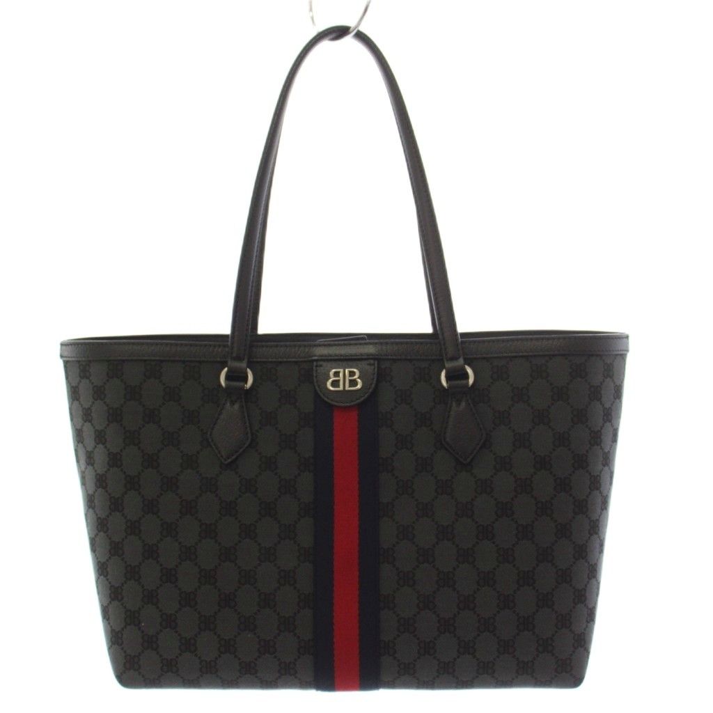 バレンシアガ BALENCIAGA グッチ GUCCI ザ ハッカープロジェクト ミディアムトートバッグ ハンドバッグ ウェブストライプ 黒 680125 /KH ■OH 179,100円