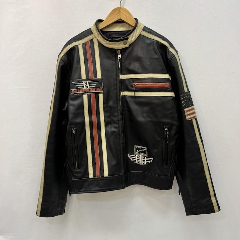 シェビニオン レザー レーシング ライダースジャケット ヴィンテージ 星条旗 メンズ L ISItems【USED】【古着】【中古】50166822