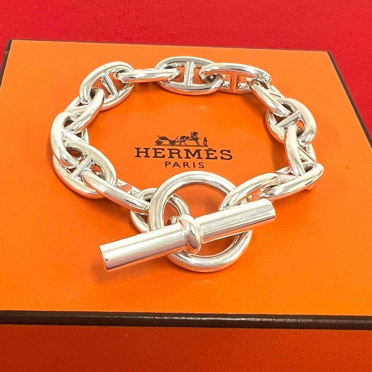 極 美品 箱付き HERMES エルメス シェーヌダンクル GM 13コマ
