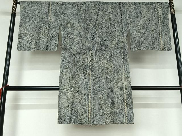 平和屋着物▽奄美伝統染色家 赤塚次男 道中着 スリーシーズン 春夏秋 塵除け 本場奄美大島本泥染 霞文 証紙付き 正絹 逸品 AABL0495jh 17,316円