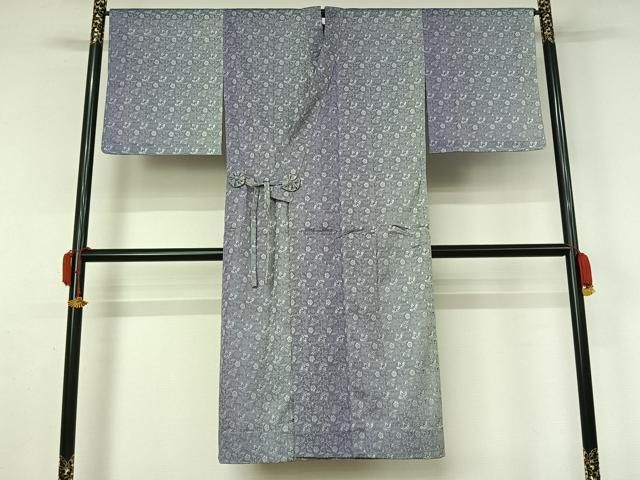 平和屋着物▽道中着　スリーシーズン　春夏秋　塵除け　更紗花唐草文様　ロング丈　正絹　逸品　AABL0503jh