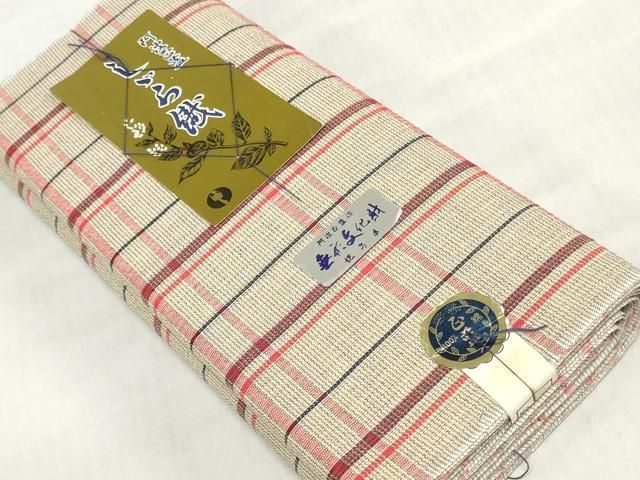 平和屋着物＊夏物　阿波しじら織　浴衣　反物　着尺　正藍染　格子　証紙付き　綿　逸品　未使用　DABJ0647zy 14,768円