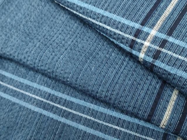 平和屋着物∴夏物　阿波しじら織　浴衣　変わり格子　綿　逸品　DABI8727cd