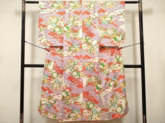 平和屋着物∵女の子　十三参り　子供　祝着　鹿の子花籠文　金彩　逸品　DABH5398ea