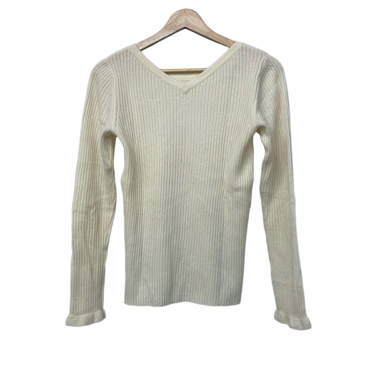 BLUE LABEL CRESTBRIDGE(ブルーレーベルクレストブリッジ) 長袖セーター サイズ38 M レディース美品 - アイボリー クルーネック/リボン