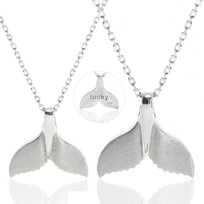[Cloud-jewelry] クラウドジュエリー ホエール テール 鯨 しっぽ ラッキー お守り ペア ネックレス ペンダント ハワイアンジュエリー 【木製 プレゼント ギフト BOX付 】 シルバー925 HON-1p