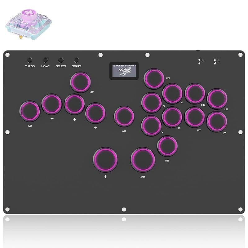 【新品】 Guilekeys レバーレス アケコン レバーレスコントローラー GK-18【キー最適化×高反応スイッチ】18ボタン 格ゲー向け 0遅延 TURBO連射 静音設計 膝置き対応 RGBライト ホットスワップ SOCD切替 PC/PS4/PS3/S 1
