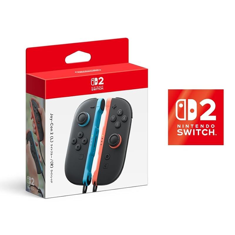 【新品】 【任天堂純正品】Joy-Con 2 (L) ライトブルー/(R) ライトレッド 【.co.jp限定特典】Nintendo Switch 2 ロゴデザインステッカー 同梱 1