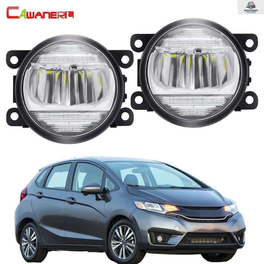 2IN1 フォグランプ + デイタイムランニングランプ 30W 8000LM 車用フロントバンパー LED フォグランプ DRL H11 12V ホンダ フィット 2015 -
