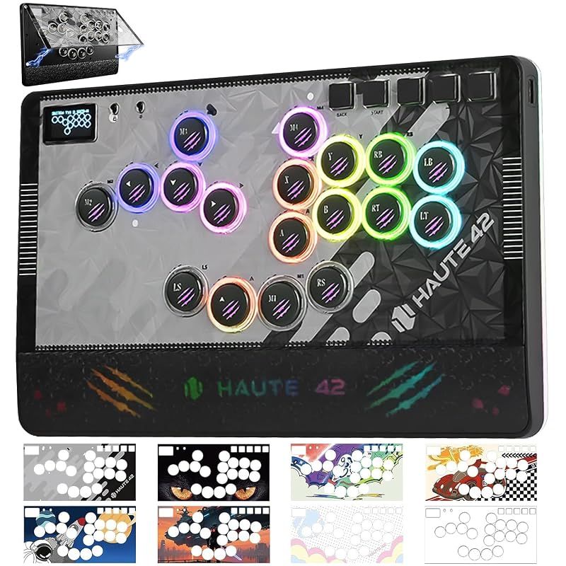 【新品】 Haute42 C-AT レバーレスコントローラー レバーレスアケコン 18ボタン 無遅延 静音 3段階キーストローク調整 Windengineスイッチ マグネット式リストレスト JZW-Shop Type-C 有線接続 PC Switch2 S 1