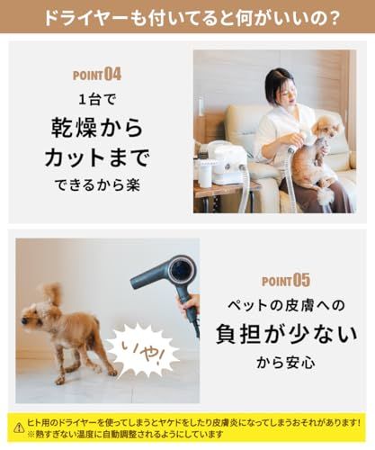 トリムドライ 【ドライヤー付き】 グルーミング掃除機 犬 ペット バリカン 猫 トリミング 犬用バリカン 掃除機 トリマー ブラッシング 抜け毛対策 1.8L 大容量 12500pa 吸引 4段階調整 50db 静音 低騒音 1台3役 多機能 76523bc1