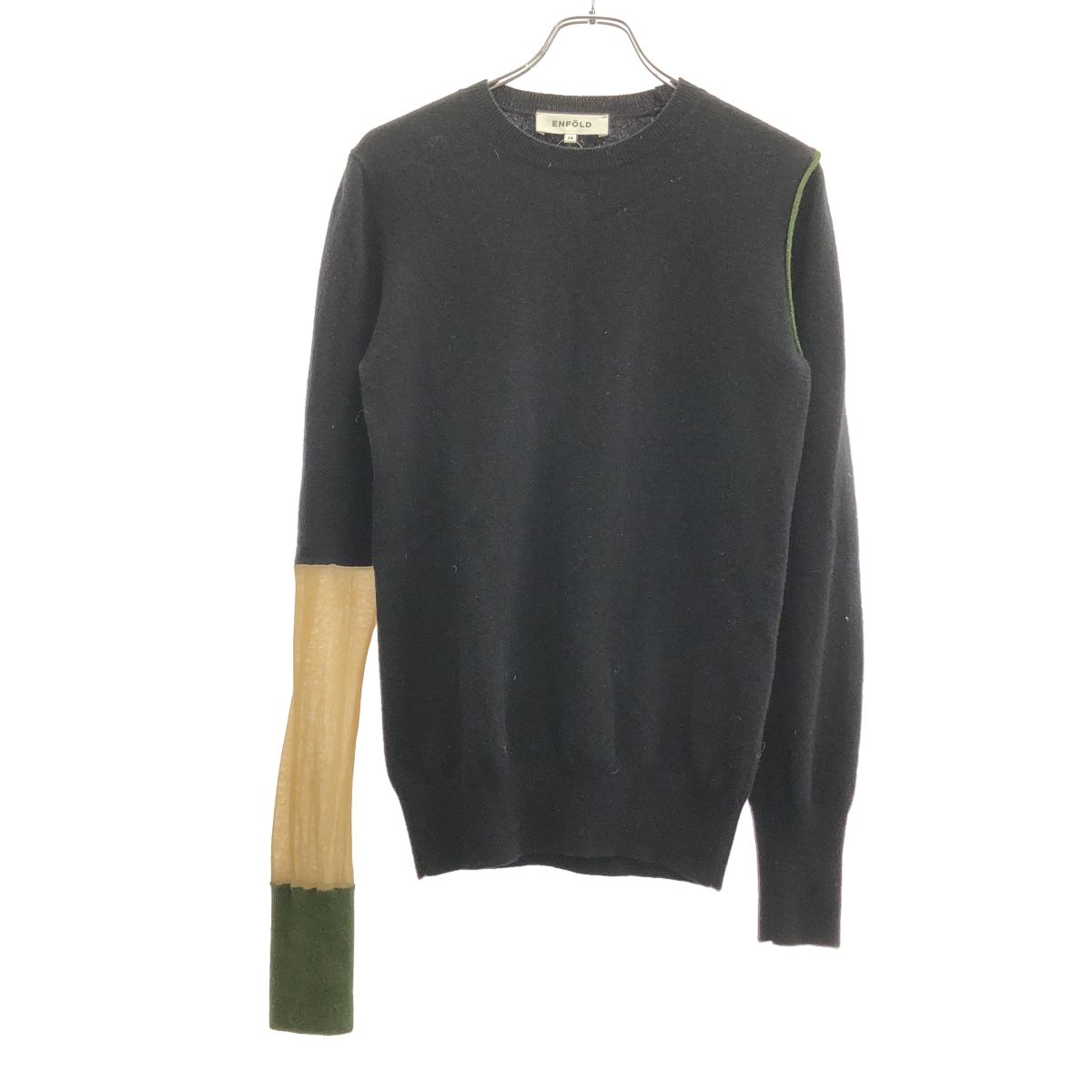 ENFOLD エンフォルド POINTカラーPULLOVER ポイントカラーニットプルオーバー 300EA270-1530 ブラック 38 6,290円