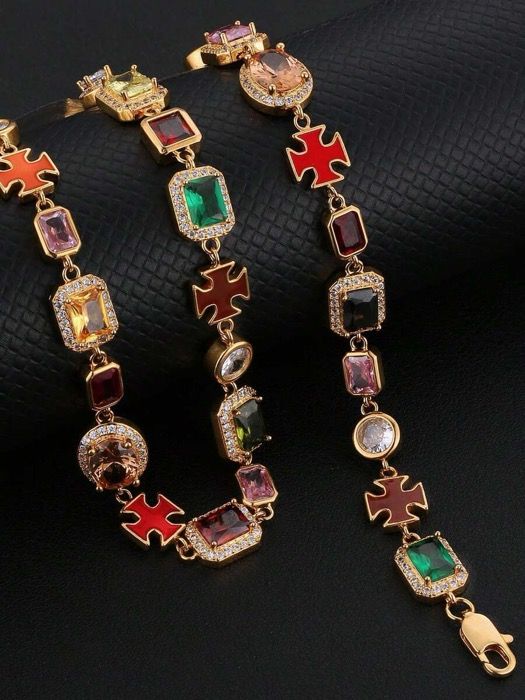ジュエリー メンズ ネックレス チェーンネックレス 1個 10mm カラフルパズルネックレス 合成インレイ、ヒップホップネックレス、ユニセックス、パーティー 6,756円