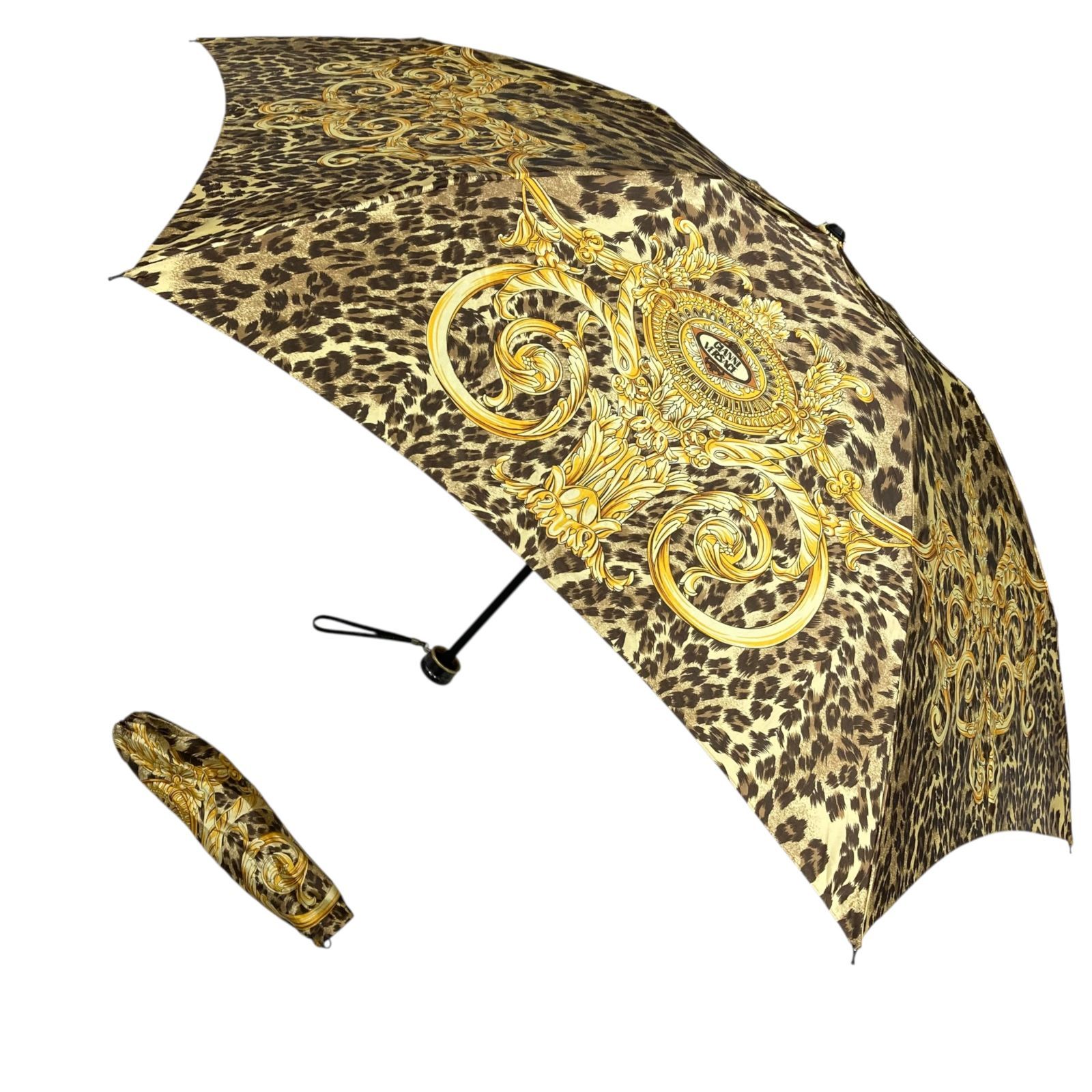 GIANNI VERSACE 晴雨兼用傘 レオパード柄 ヴェルサーチェ】本物 GIANNI VERSACE 折り畳み傘 レオパード柄