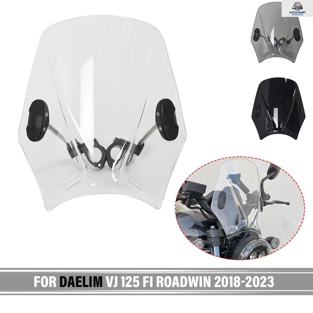 DAELIM VJ 125 FI ROADWIN 2018-2023 ROADWIN 125 オートバイカスタムコンパクトスポーツウインドディフレクターレトロウインドシールド汎