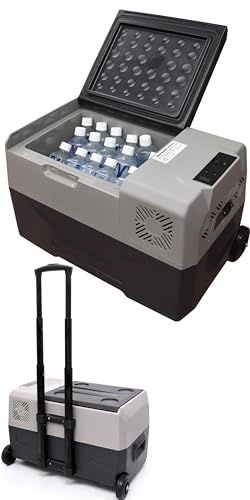 ★新品★PLATA 車載冷蔵庫 30L ポータブル冷蔵庫 冷凍庫 2WAY電源 キャスター付き 86876866