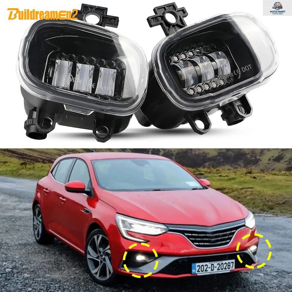 ルノー メガーヌ IV フェイスリフト 2020 - 2025 用 2 X 30W 車用フロント LED フォグランプ アセンブリ DRL ホワイト/イエロー 7,938円