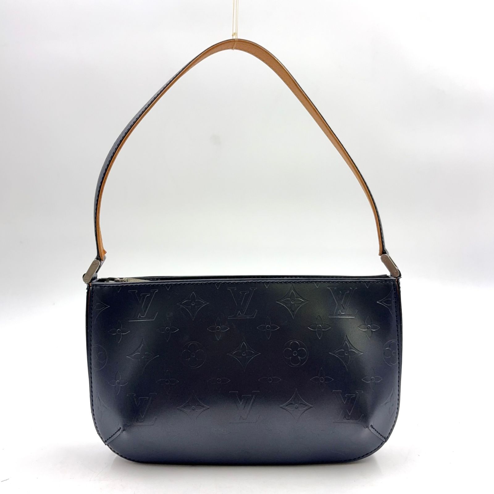 【新着】LOUIS VUITTON ファウラー モノグラムマット ブルー レザー カーフ ネイビー ライトブラウン ハンドバッグ シルバー M55145