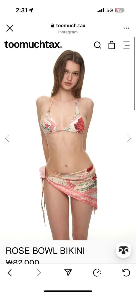 トゥーマーチタグ ビキニ ROSE BOWL BIKINI