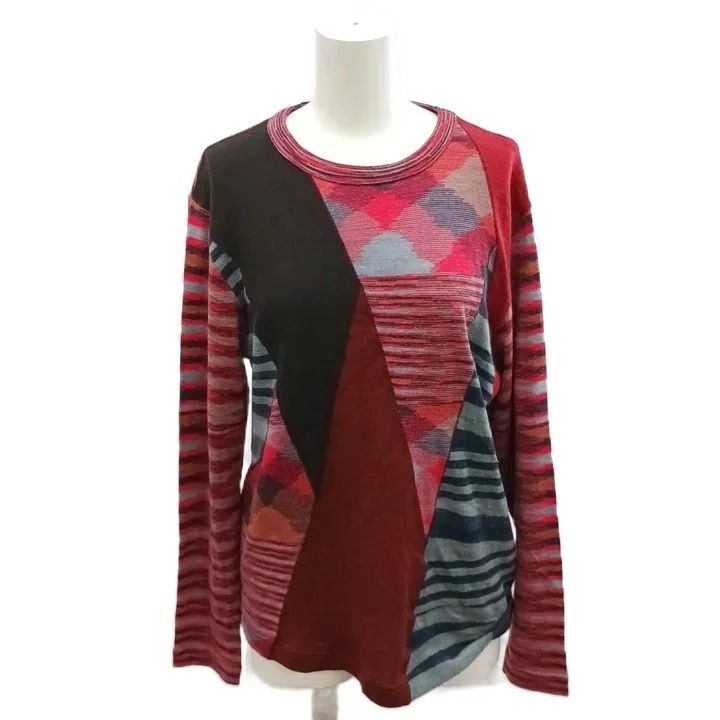 ミッソーニ MISSONI ニット セーター ラウンドネック 長袖 パッチワーク柄 ウール 48 マルチカラー /NP ■GY62 8,900円