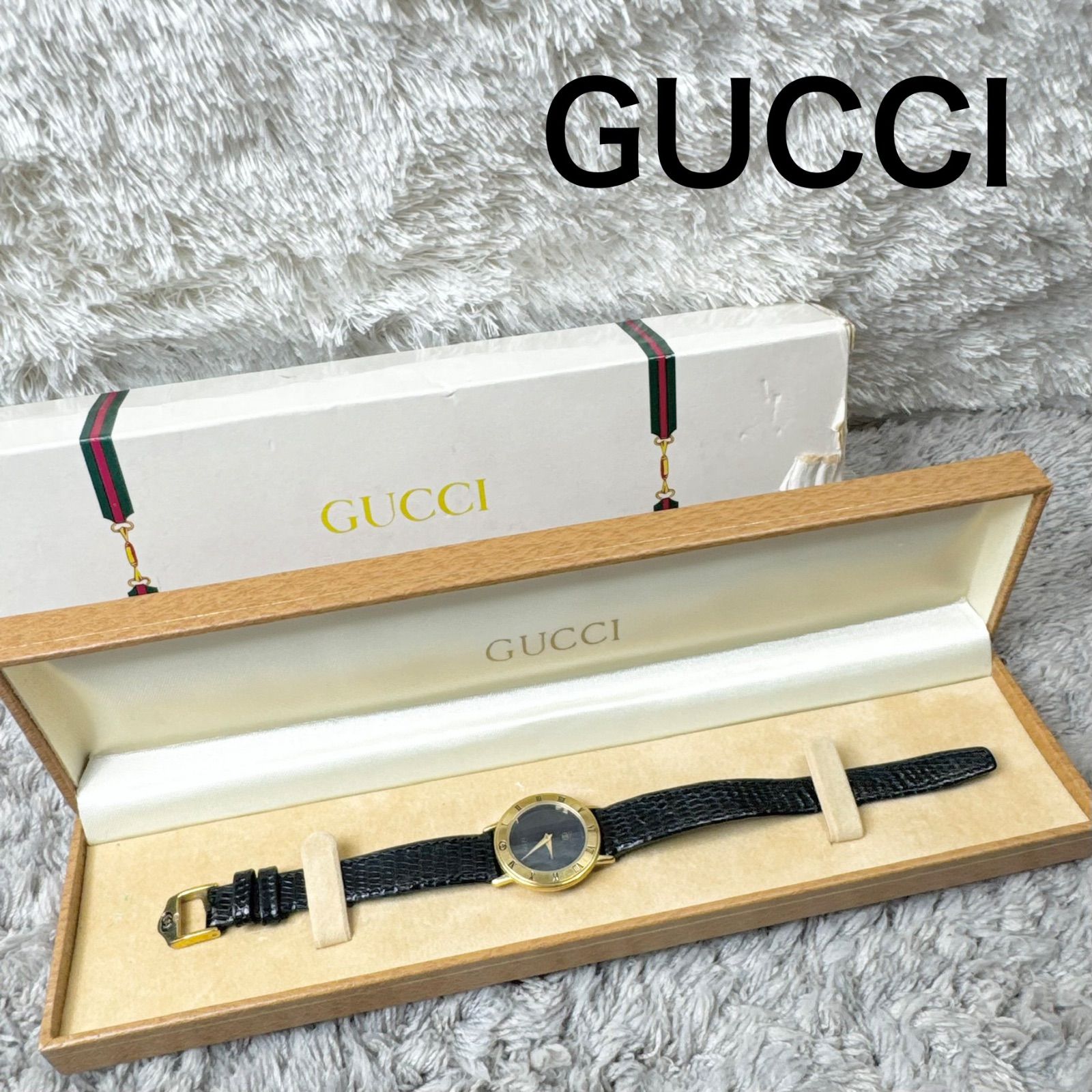 GUCCI グッチ 3001L 不動品 腕時計 レディース クォーツ 黒文字盤 箱付き