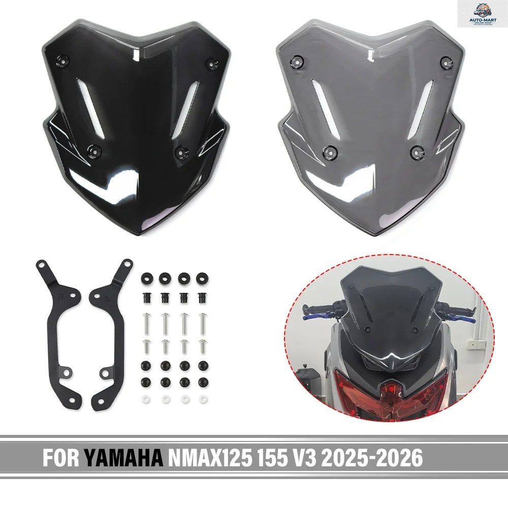 ヤマハ NMAX155 NMAX125 N-MAX 155 125 V3 2025-2026 用バイク ウインドシールドウインドスクリーンバイザーバイザースクリーンスポーツウ