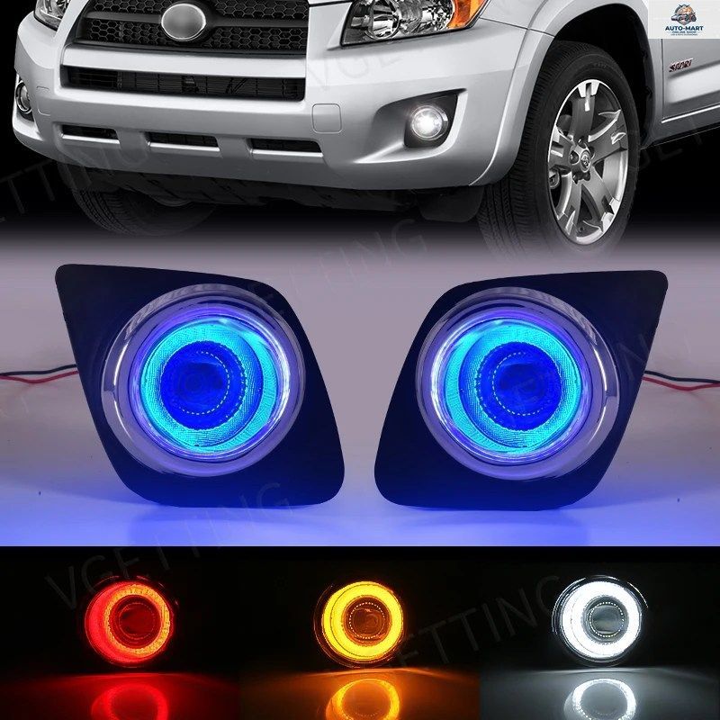 トヨタ RAV4 2009 - 12 用フォグランプ LED デイタイムランニングランプ エンジェルアイ デイライト DRL 防水配線 スイッチボタン 12V 10,426円
